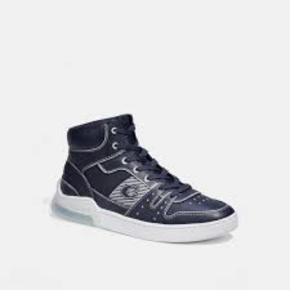 Coach Outlet Citysole High Top Sneaker With Trompe L'oeil men sz7.5